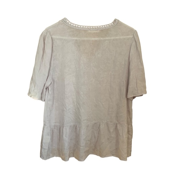 Lovestitch Lattice Trim Top Pale Pink Crotchet Peplum Blouse M - Picture 9 of 9